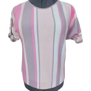 MRS. Rocker Striped Knit Top Size L NWT